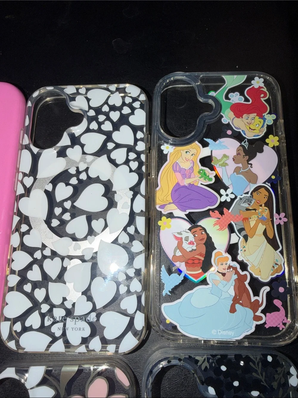 kate spade Pink & Blue Floral and Glitter iPhone Case Lot
